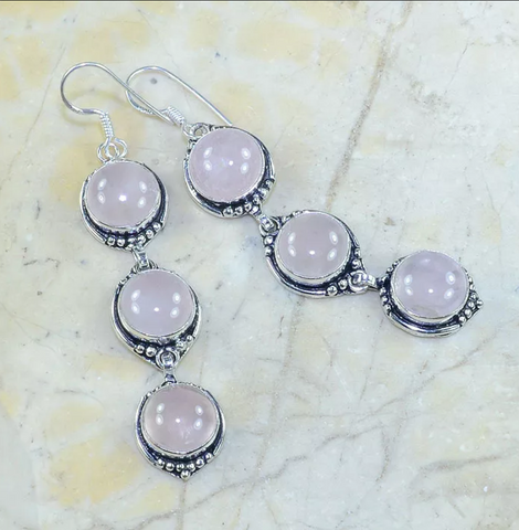 Silver and pink quartz