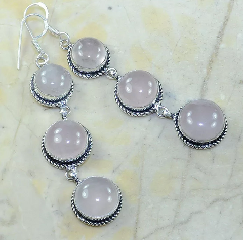 Silver and pink quartz