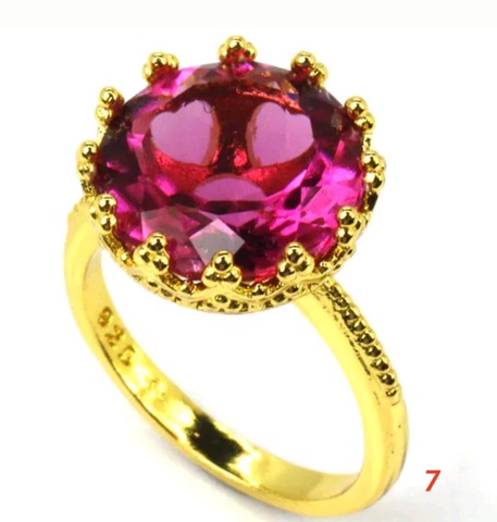 Gold plated, tourmaline size 7