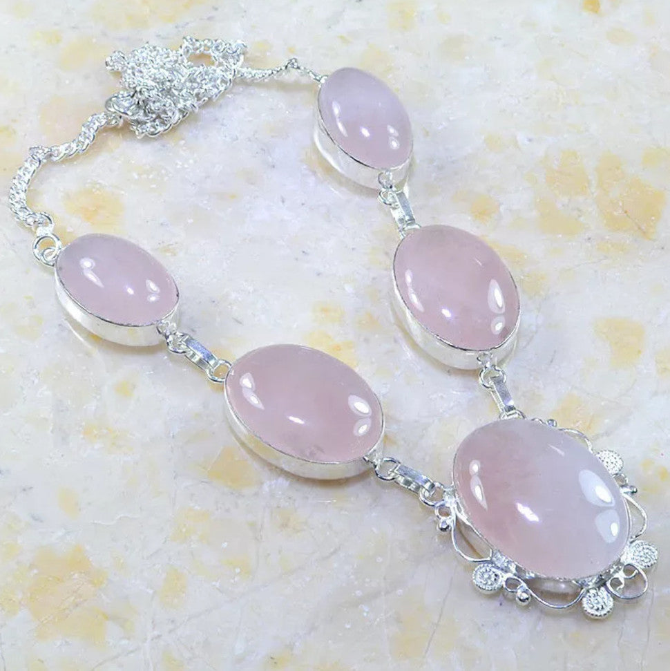 925 silver filled and pink quartz