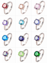 Silver and quartz rings $12 (topaz, CZ, quartz or real gems)