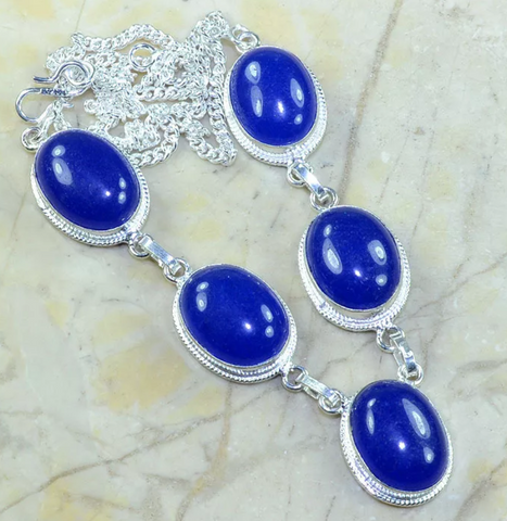 Silve sapphire necklace