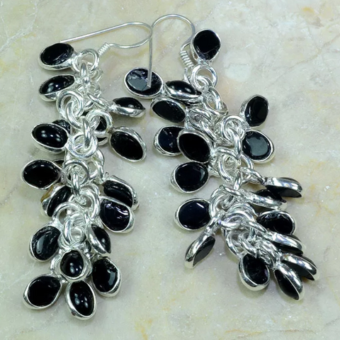 Silver and black onyx