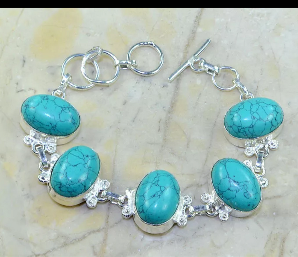 Silver and turquoise
