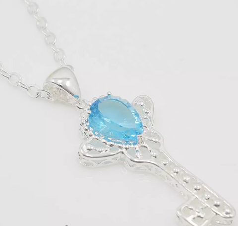 Silver and blue topaz