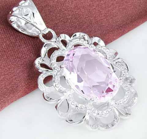 Silver and pink topaz