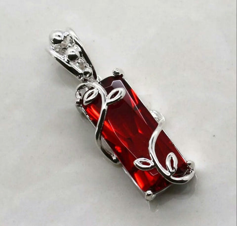 Silver and red garnet