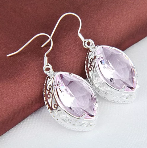 Silver and pink topaz