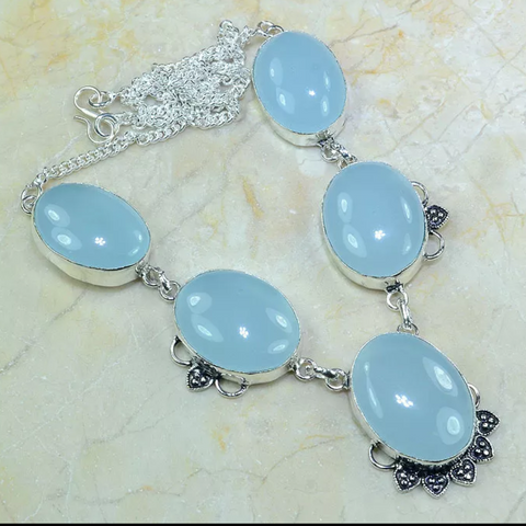 Silver and chalcedony