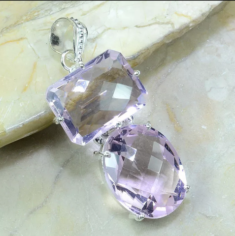 Silver and pink topaz