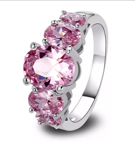 Silver and pink topaz