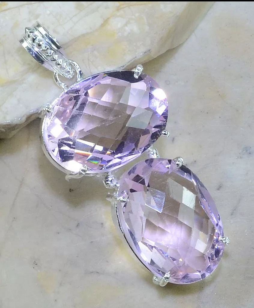 Silver and pink topaz