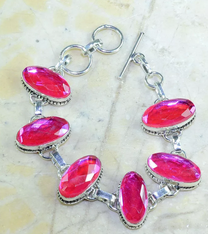 Silver and rainbow topaz