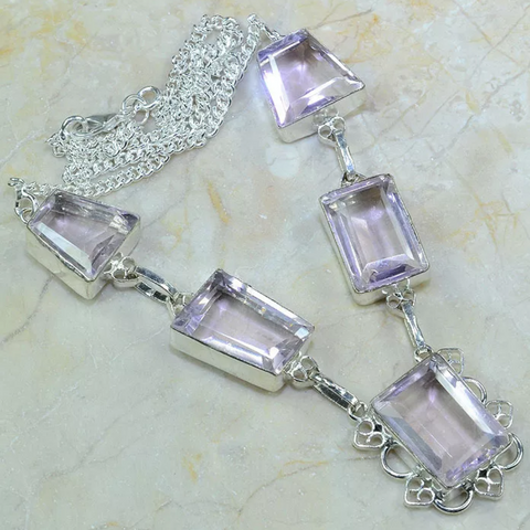 Silver and pink topaz