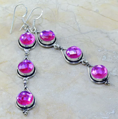 Silver and rainbow topaz