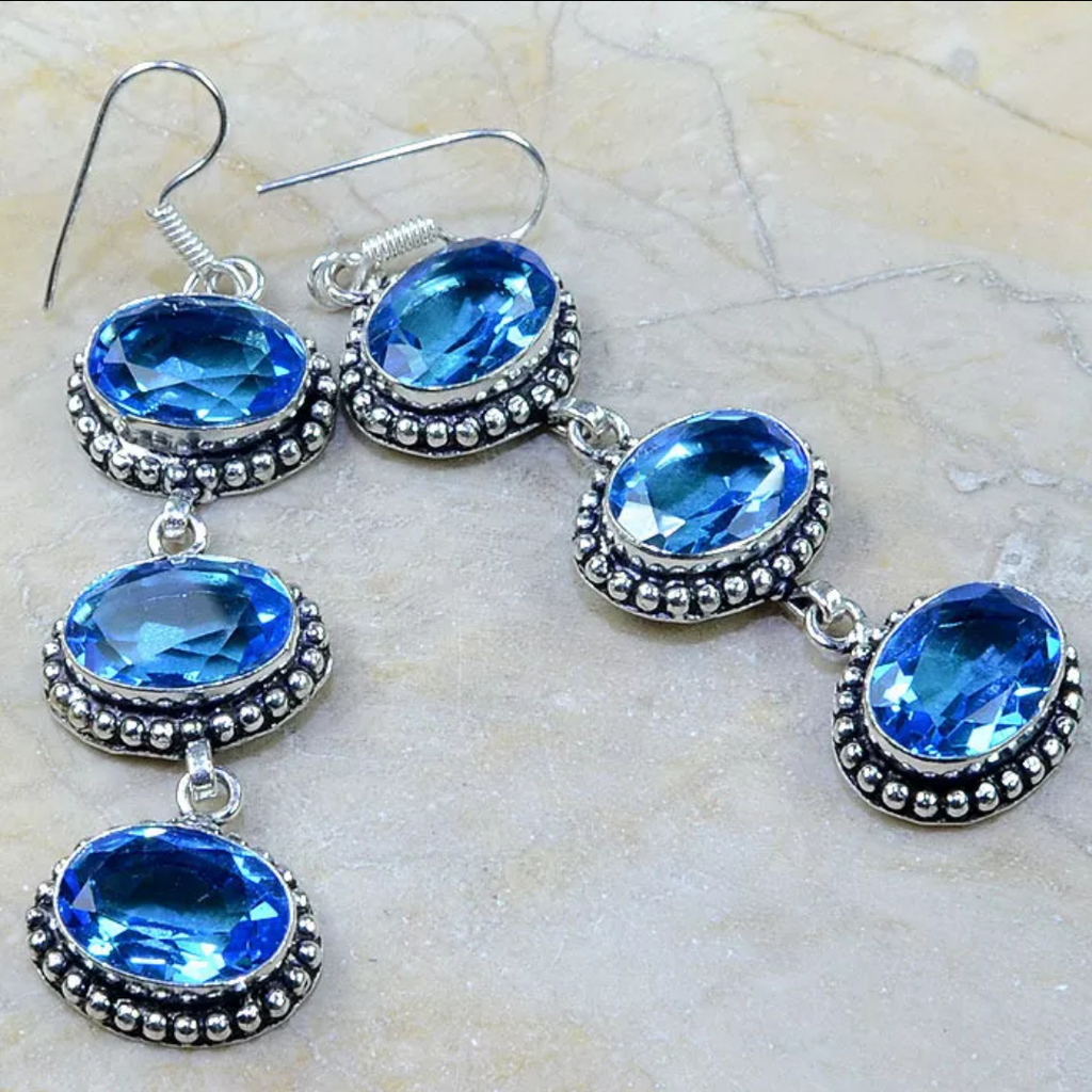 Silver and blue topaz