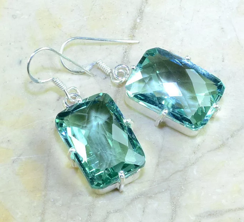 silver, green amethyst