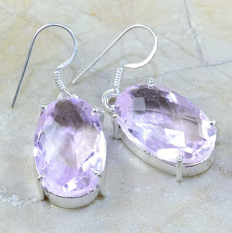 silver, pink topaz