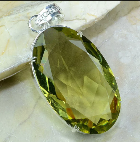 silver, green amethyst