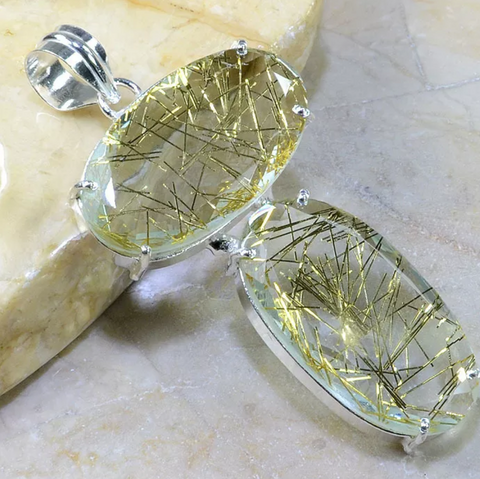 silver, golden rutile