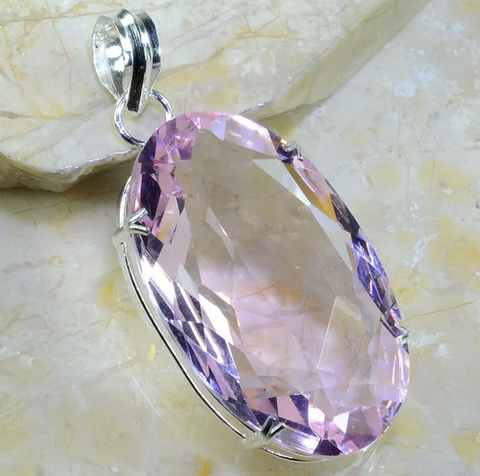 silver, pink topaz