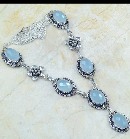 silver, chalcedony