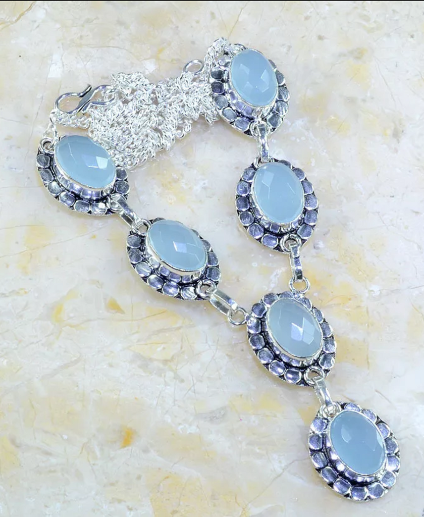 silver, chalcedony