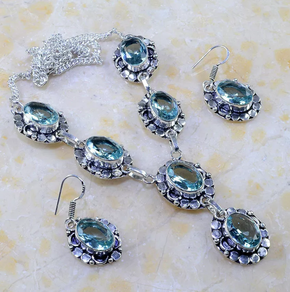 silver, green amethyst