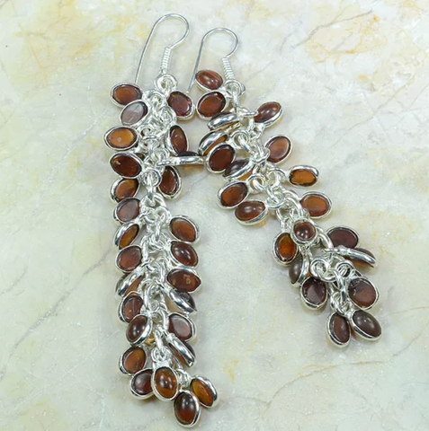 silver, orange quartz