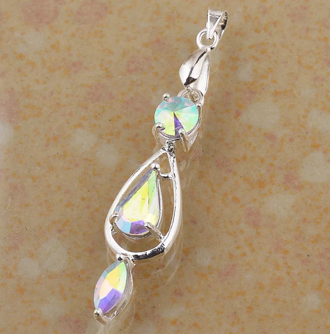 silver, rainbow topaz