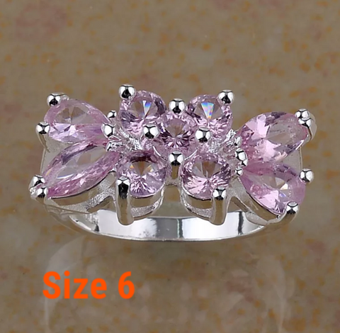 silver, pink topaz