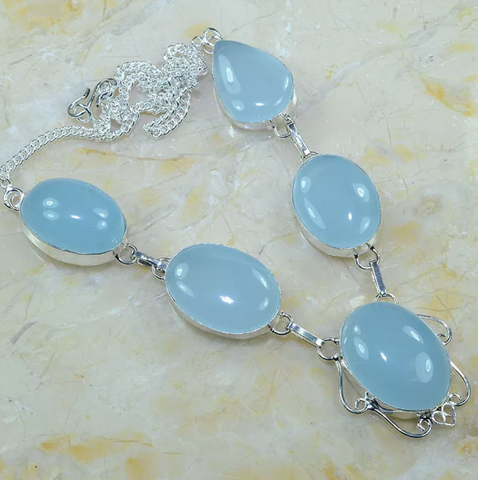 silver, chalcedony