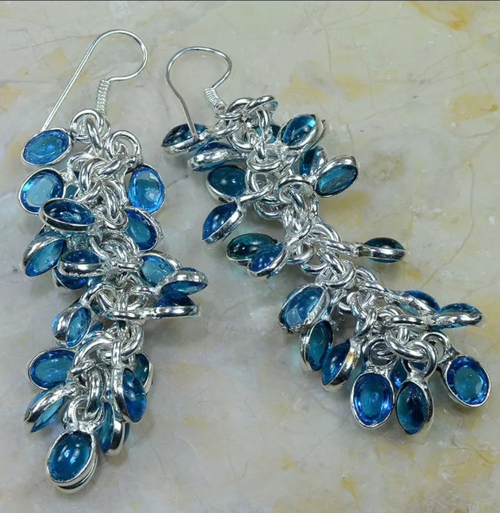 silver, blue topaz