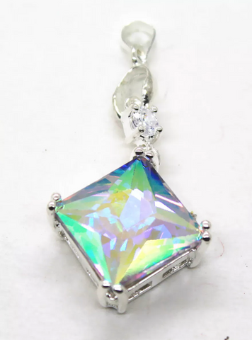 silver, rainbow topaz