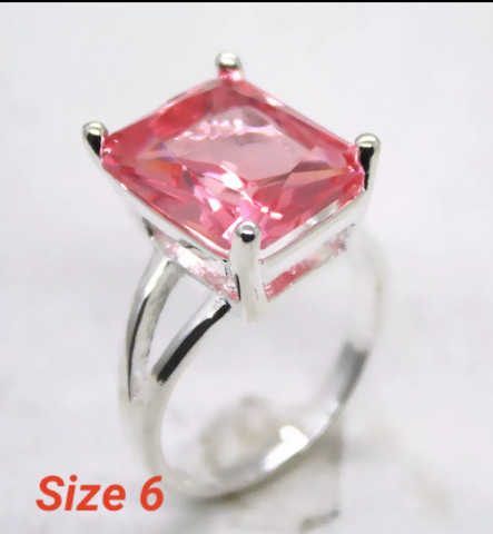 silver, pink topaz