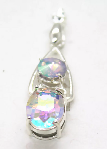 silver, rainbow topaz