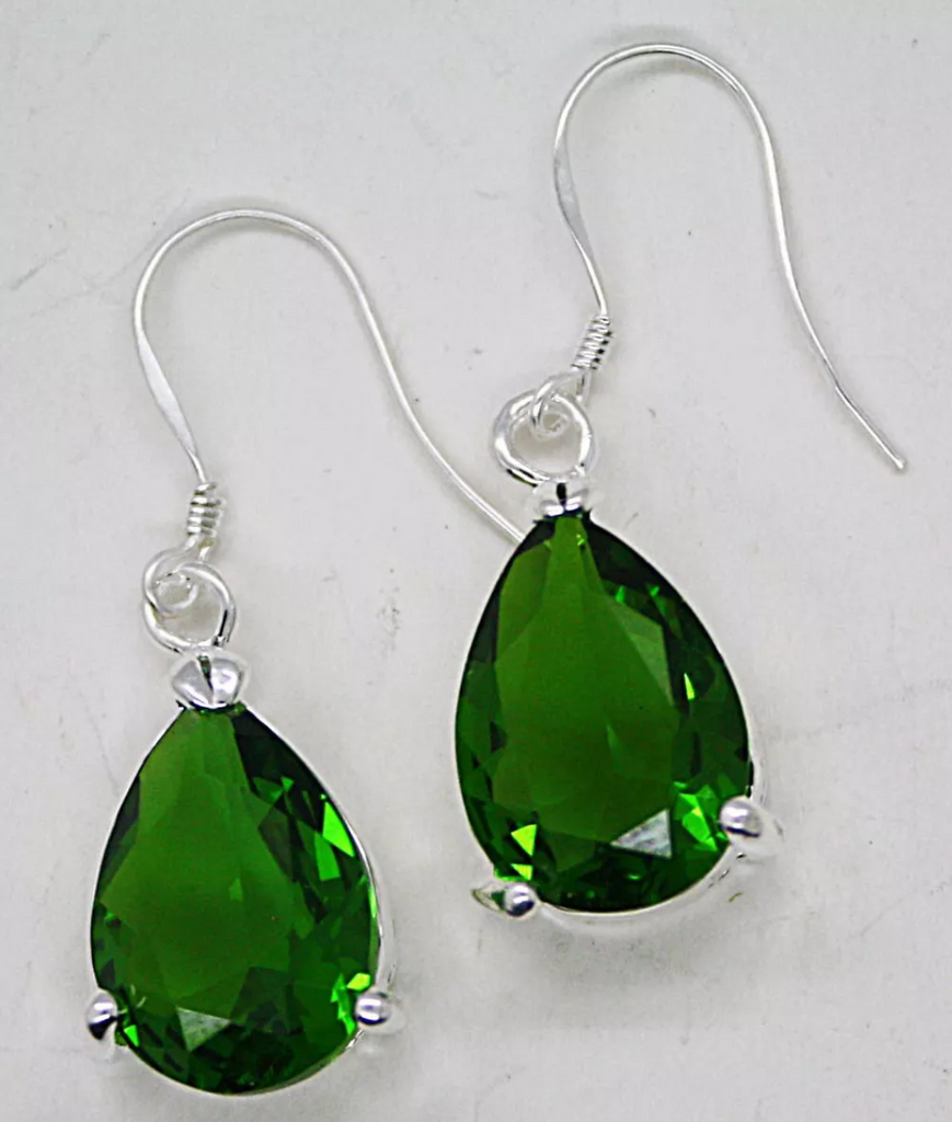 silver, green quartz