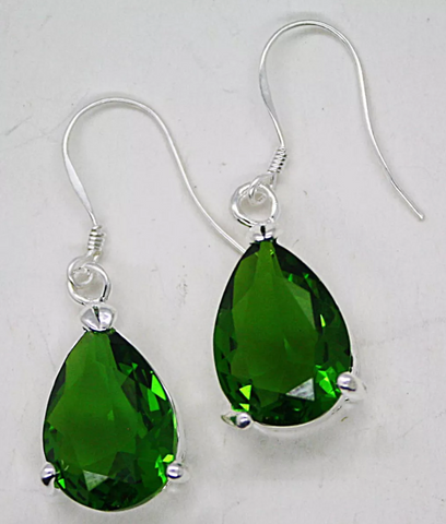 silver, green quartz