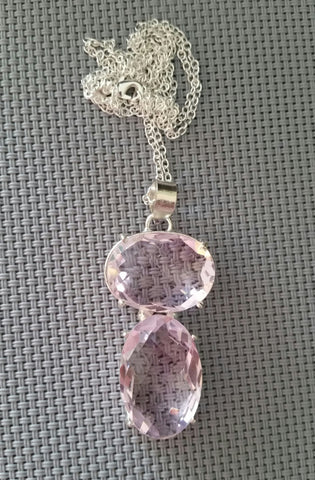 silver, pink topaz