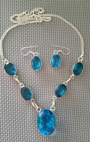 silver, blue topaz