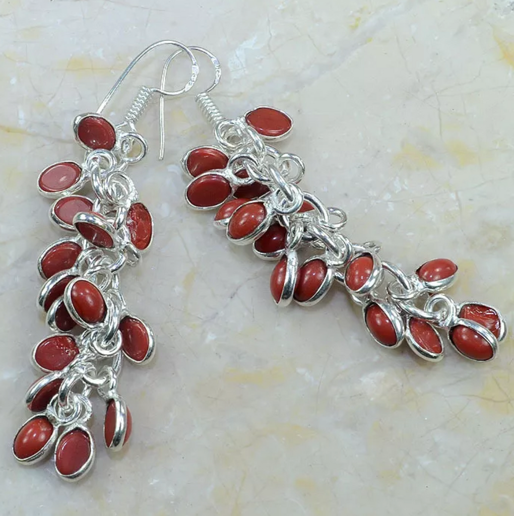 silver, red coral