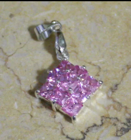 silver, pink topaz