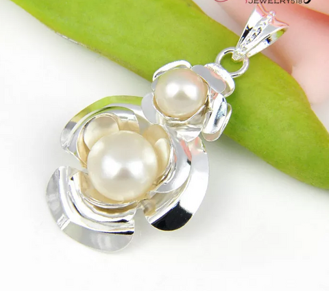 silver, pearl pendant