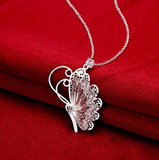 silver, pendant and chain