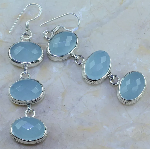 silver, chalcedony