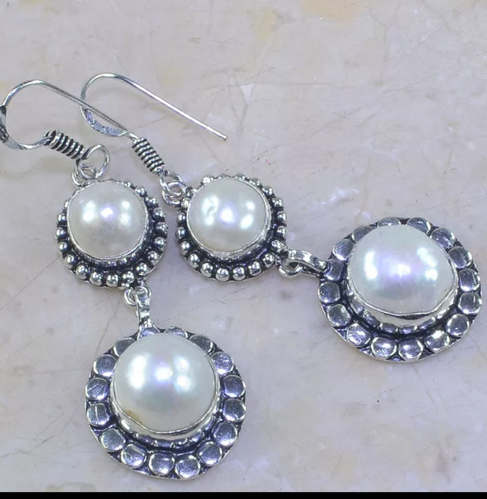 silver, biwa pearls