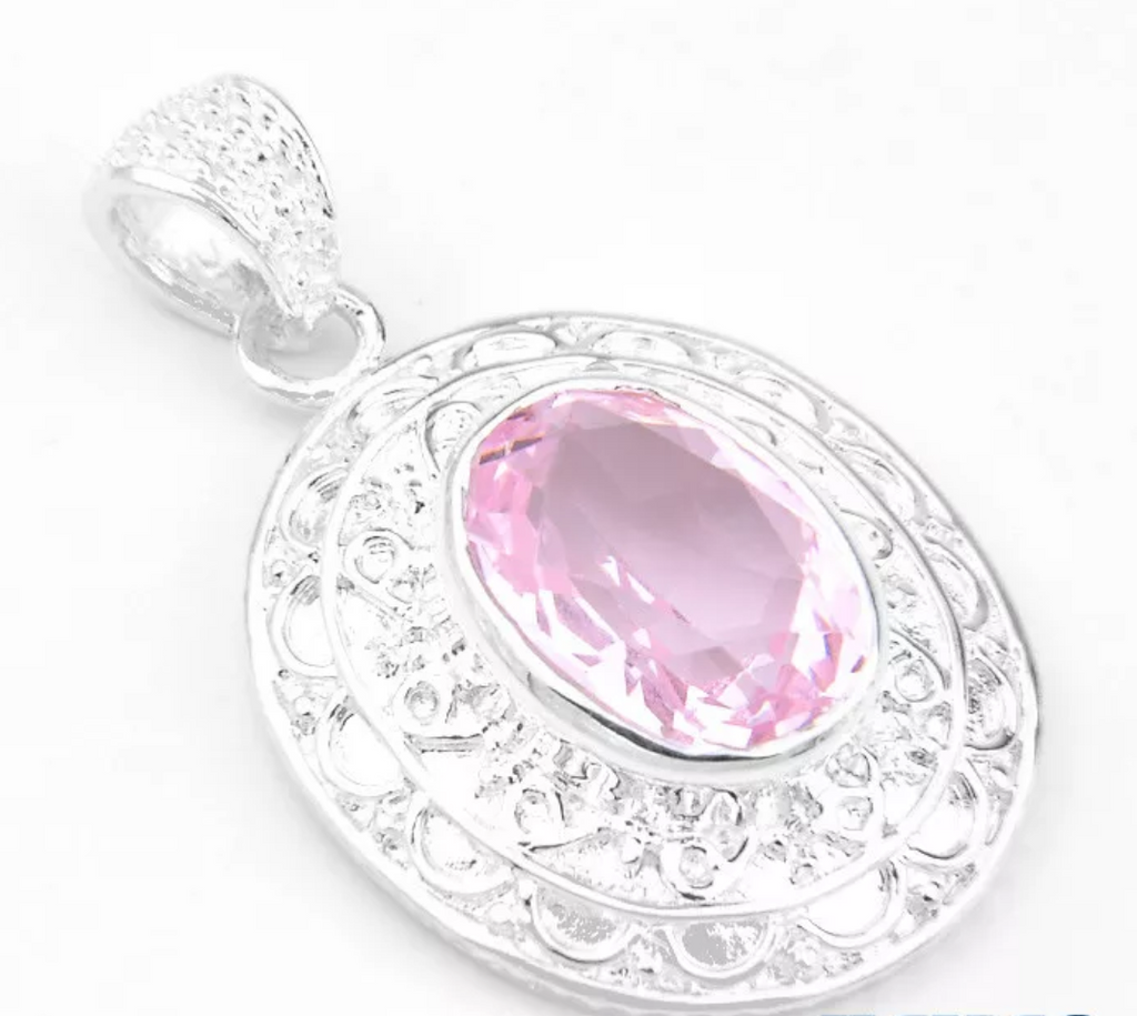 silver, pink topaz