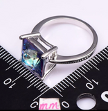 silver rainbow topaz size 8