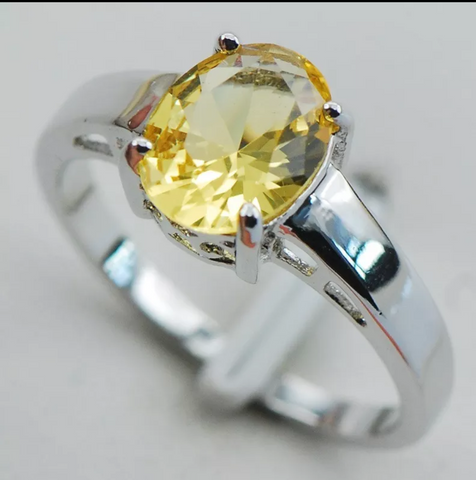 silver, citrine size 5