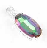 silver, rainbow topaz pendant